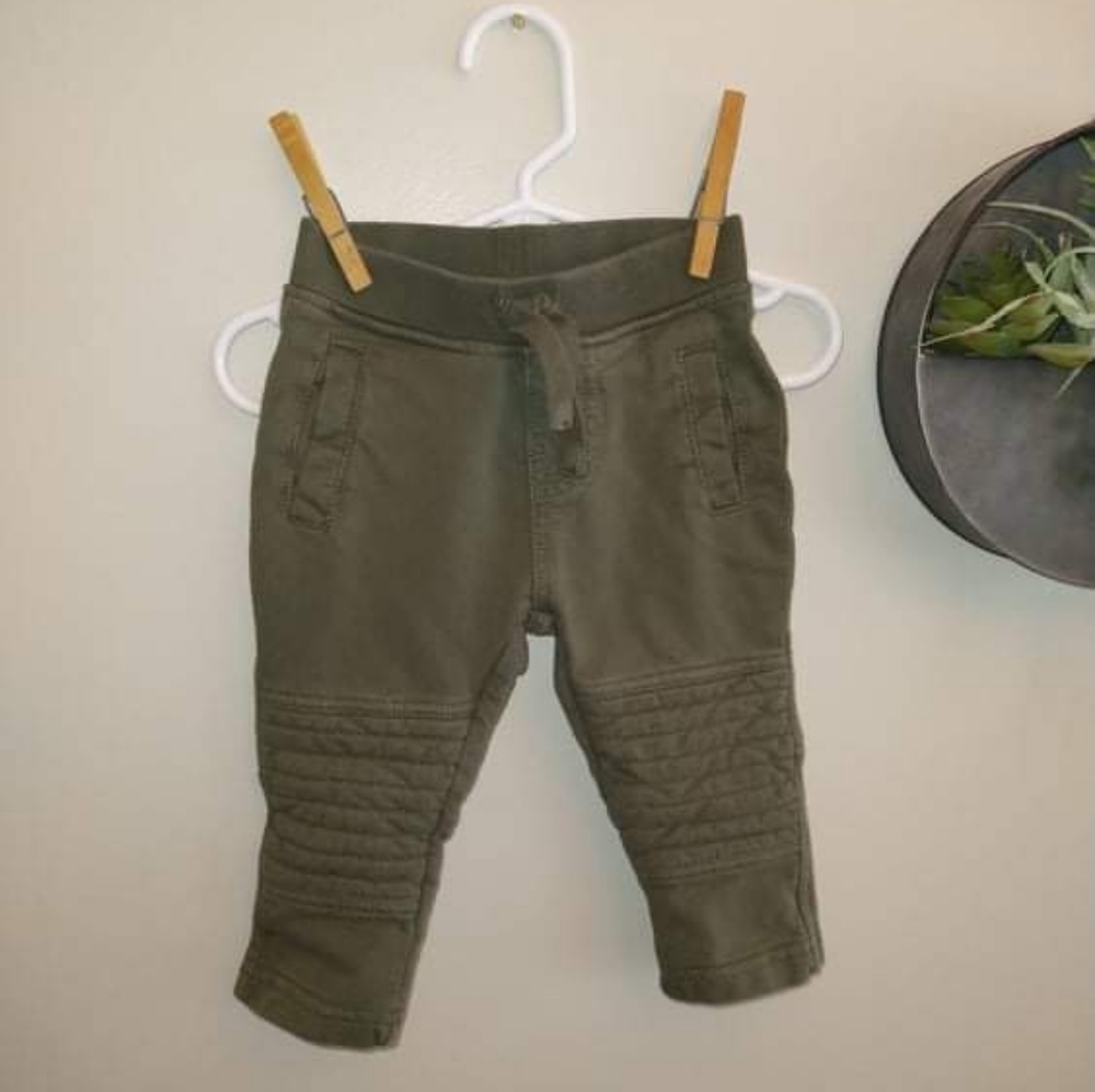Tea olive green jogger pants with pockets 100% cotton